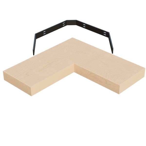 Designs Of Distinction 10" X 24" X 24" Furniture Grade Corner Floating Shelf - Hard Maple 01MFL102424HM1 - main